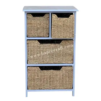 Wooden 4 Drawer Chest Natural Seagrass Drawers Th 3231 Buy