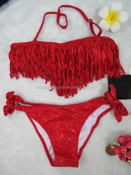 red tassel bikini