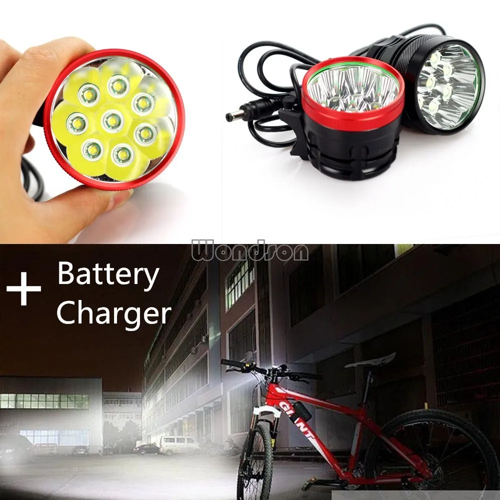 Rechargeable Cree 8 Led Xml T6 12000lm Bike Led Bicycle Light+ 12000mah