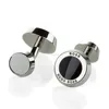 boss black enamel cufflinks stainless steel cuff links custom high end cufflinks