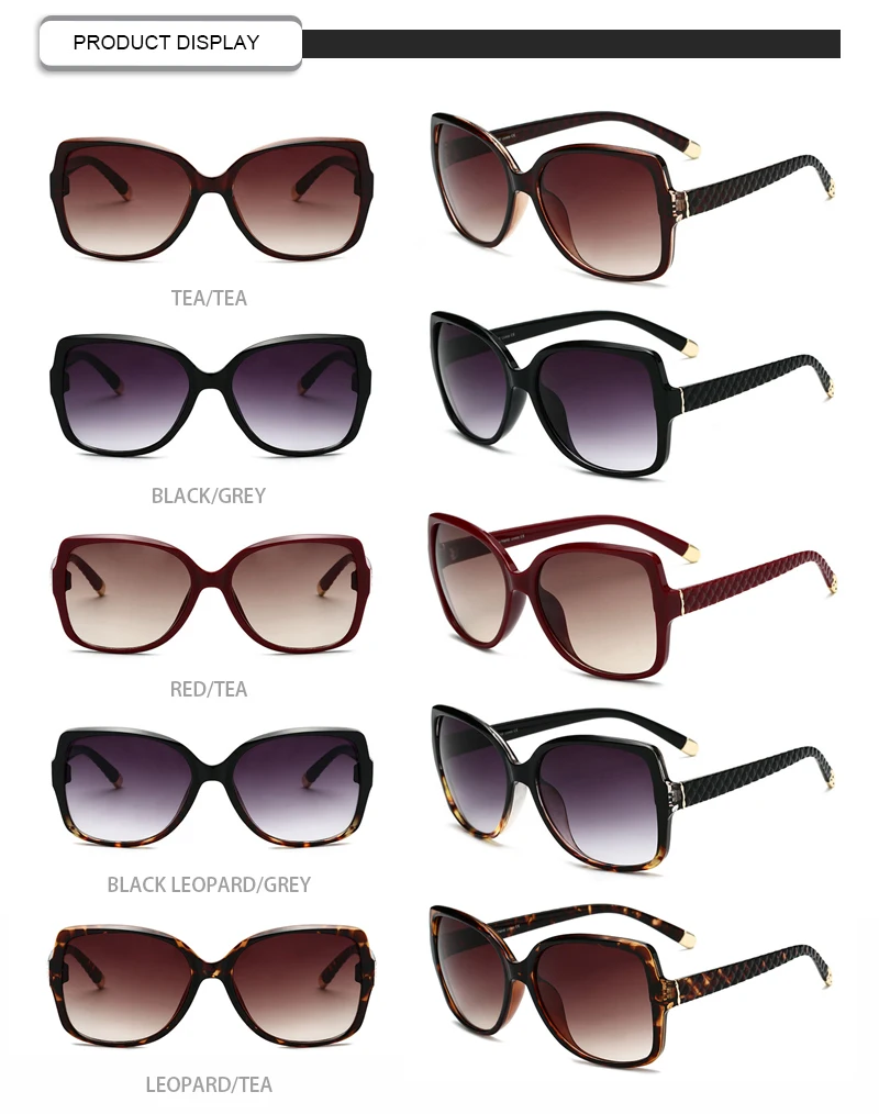 2019 Retro Plastic Square Frame Women UV400 Brand Designer Sunglasses