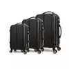 black abs travel trolley luggage set double spinner wheel suitcase