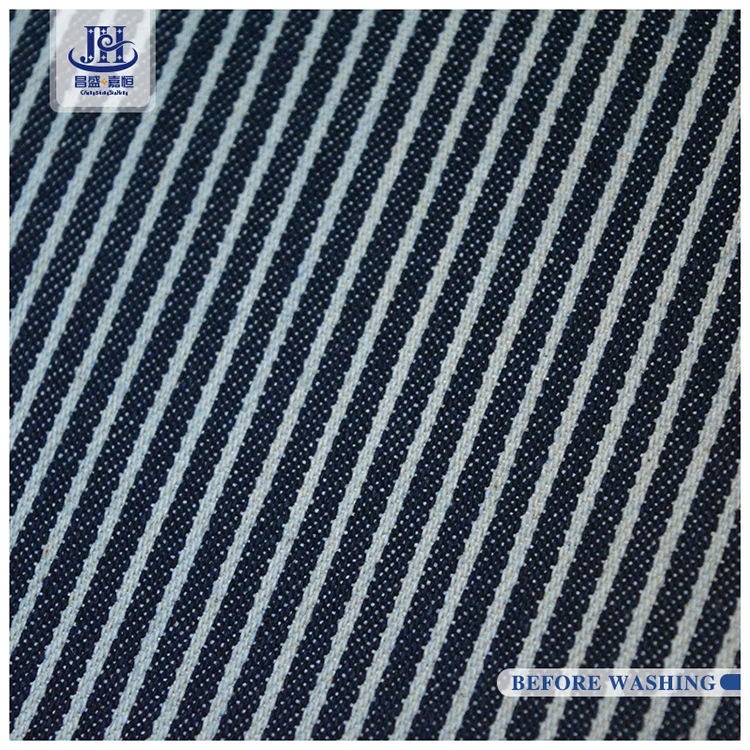 striped denim fabric