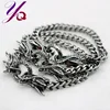 New Personality Domineering Silver Thick Chain Locking Dragon Head Clasp Bracelet Men