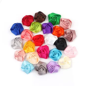 Satin Ribbon Handmade Rose Flowers For Decoration Satin Ribbon Handmade Rose Flowers For Decoration