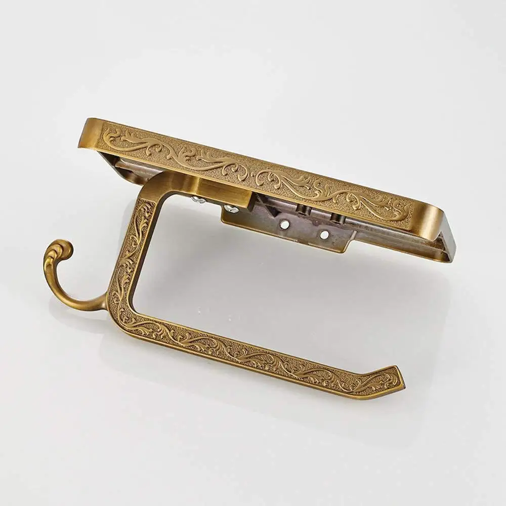 Liudaye Antique-Carved paper towel rack roll frame multifunctional paper towel rack Creative toilet paper rack mobile phone rack