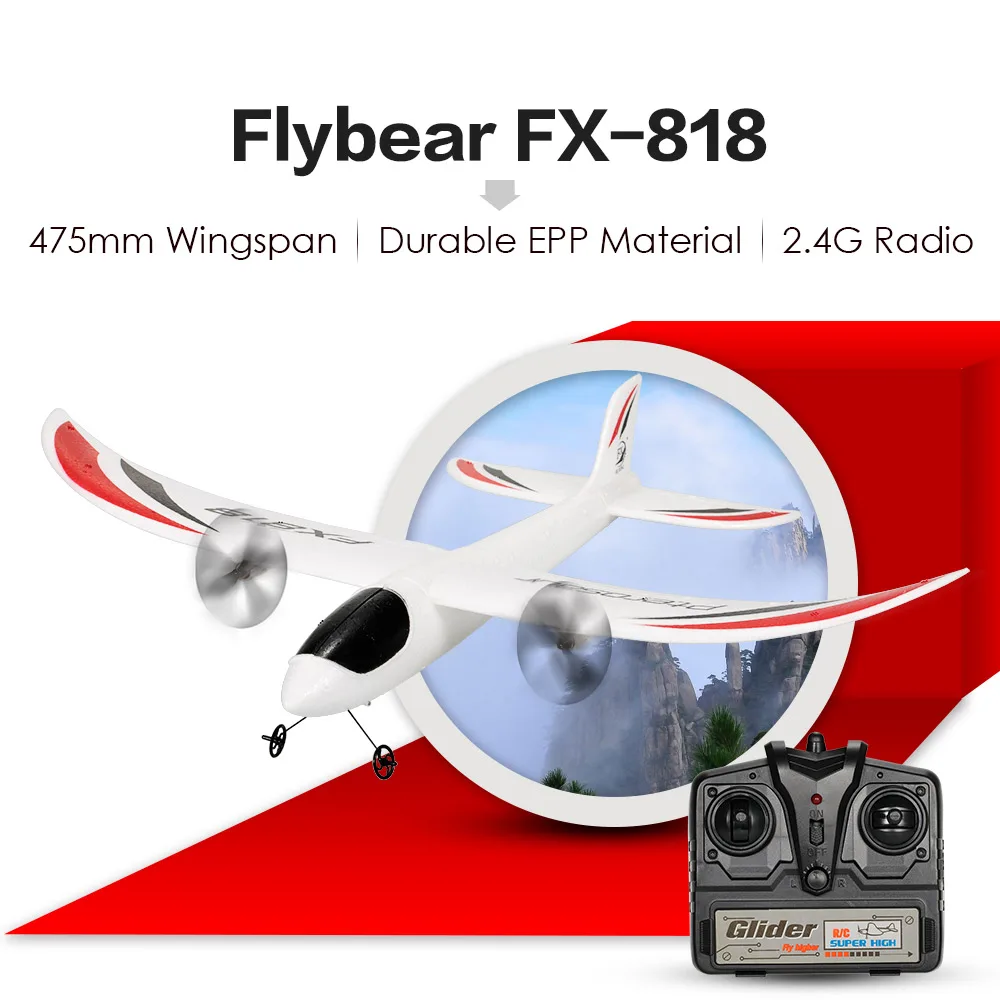New Arrival Fx818 Rc Glider Airplane 2.4g 2ch Remote Control Glider