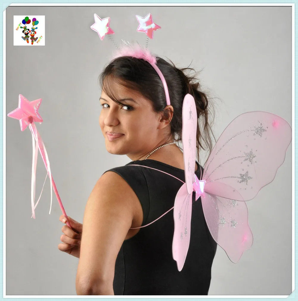 hen night party fancy dress dance fairy butterfly wings set hpc