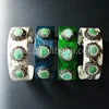 WT-B215 Wholesale Natural genuine snake leather triple turquoise bangle, Gorgeous fashion turquoise stone boho cuff bangle