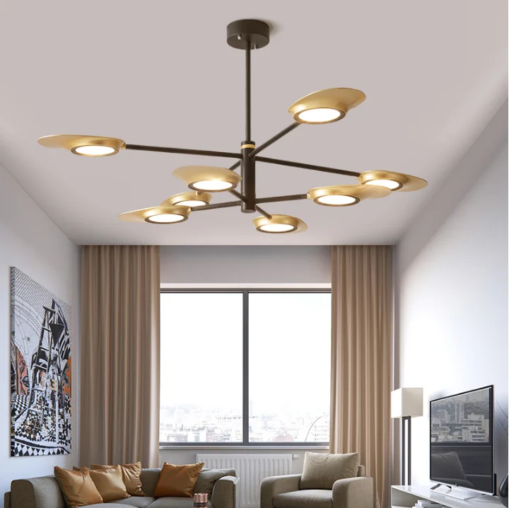 Hot sale metal Aluminum alloy gold fashion hanging pendant lighting chandeliers modern