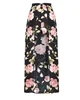 2019 New Arrival women black floral Dip Hem maxi shorts