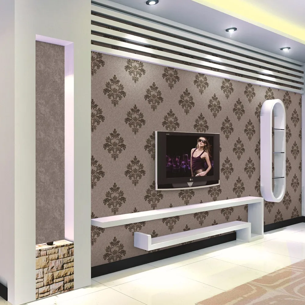 Chinese leverancier decoratieve pvc tv achtergrond muur behang ...