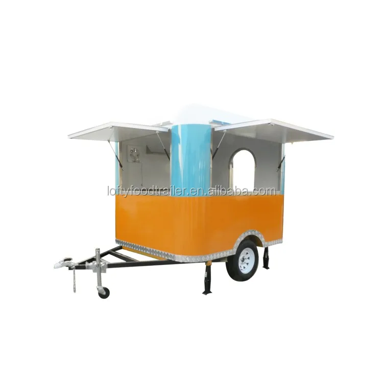 Round Food Truck Kitchen Food Kiosk For Rent Frozen Coconut Water Cart