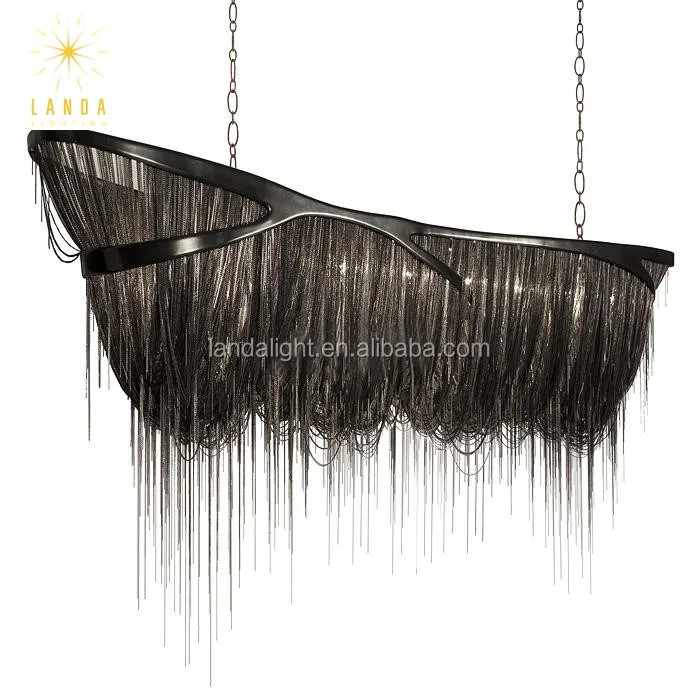 Venta al por mayor lampara de araña negra-Compre online los mejores