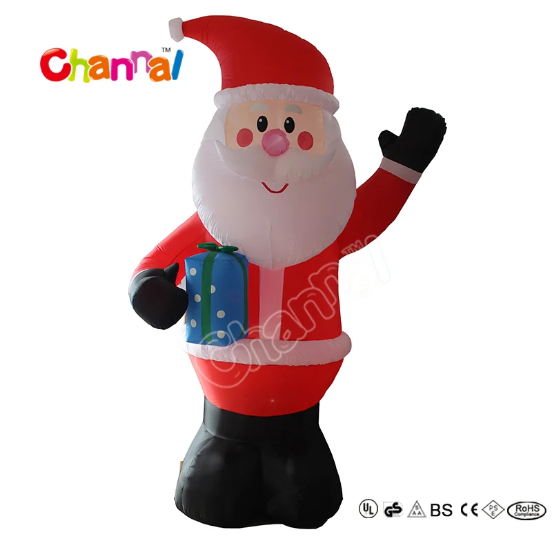 Inflatable Santa Outhouse Christmas Inflatable Decoration With Light