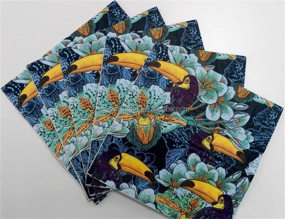 Custom Printed Paper Napkins,Paper Serviette Buy Flower Print Paper