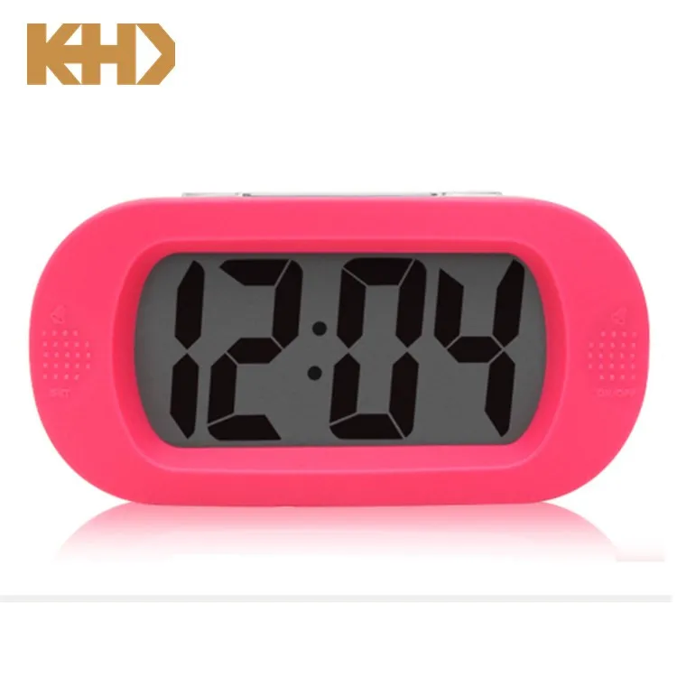 Kh Cl010 King Height Stylish Lcd Table Rubber Alarm Clock For Girls Pink Buy Gummi Wecker Tisch Gummi Uhr Lcd Gummi Uhr Product On Alibaba Com