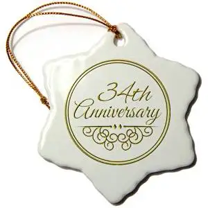 Buy 3drose Orn 154476 1 34th Anniversary Gift Celebrating Wedding