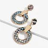 Wholesale Fashion Round Circle Earrings Womens Geometric Hollow Out Leather Snake Hoop Earrings