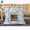 Roman statue style cheap natural stone mental white carrara electric marble fireplace