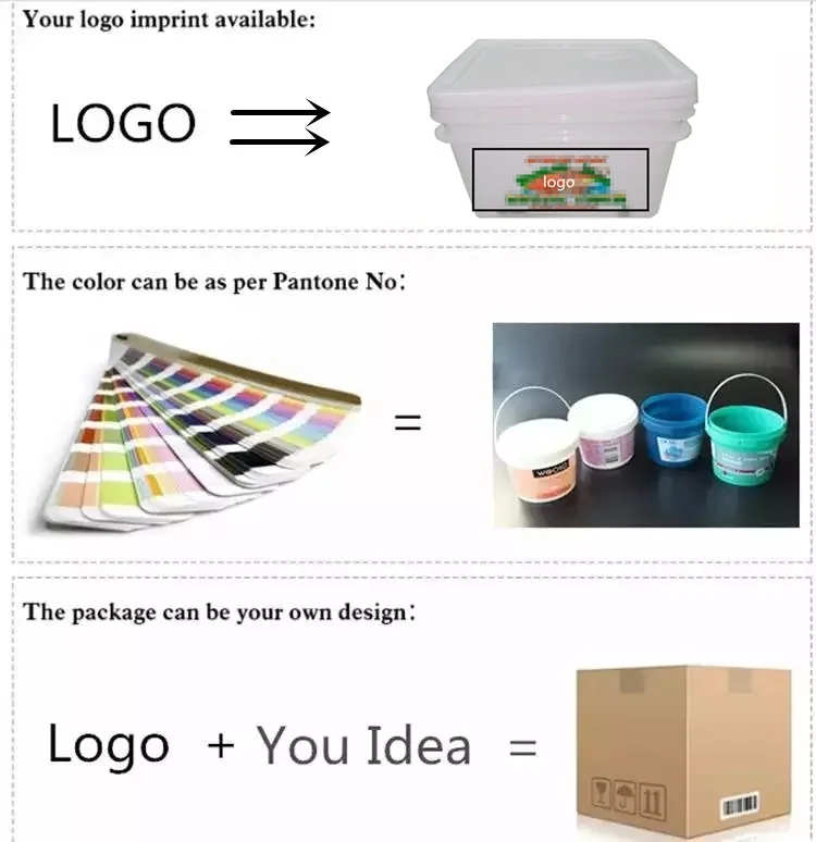 Square plastic bucket 20L industry pail  for pack bacteria flour