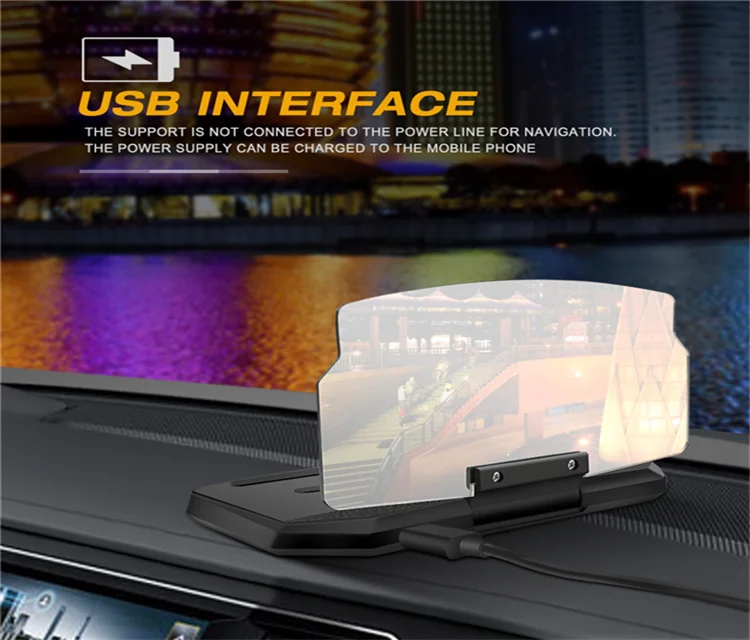 Hud Head Up Display GPS Car HUD with Screen Wireless Charging Car HUD