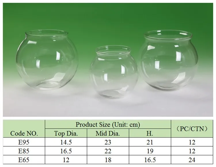 High Quality Desktop Multishaped Clear Mini / Large Glass Fish Bowl
