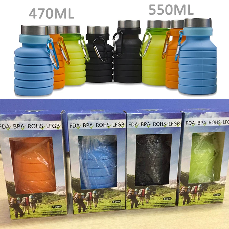 Promotional Creative Portable Silicone Water Bottle For Bicycle Travel 7