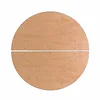 TOREGAL Outdoor Large Round Plywood 8ft Folding Table for Garden