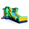 Blue Springs Inflatable Castle with slide , Luau Inflatable Jumping Bouncer