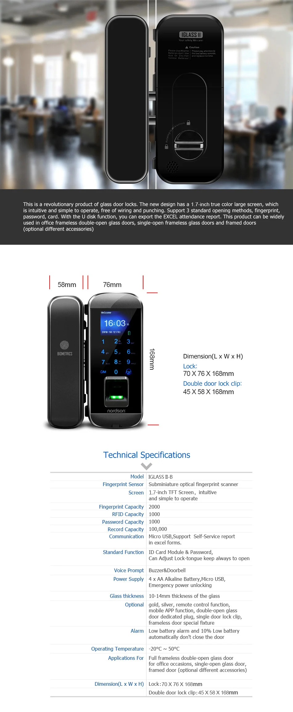Keyless electronic fingerprint digital keypad  card smart door lock with mobile app