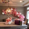 Balloon Arch & Garland Kit - 100 Rose Gold & Pink & White Latex Balloons Confetti Balloon Strip Tool KK12