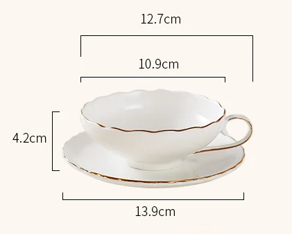 Чинабретт - костный фарфор английский послеобеденный чай и блюдца с золотыми краями ручной работы высококачественной подарочной коробки и кружки 19