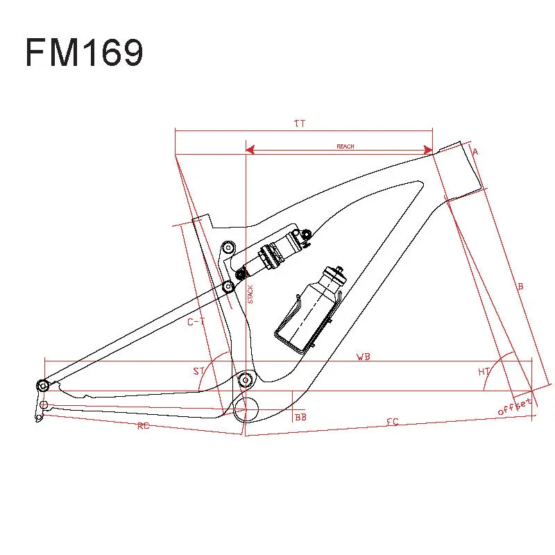 Lightcarbon Fm169 27.5er 650b Full Suspension Aluminum Bicycle Frame