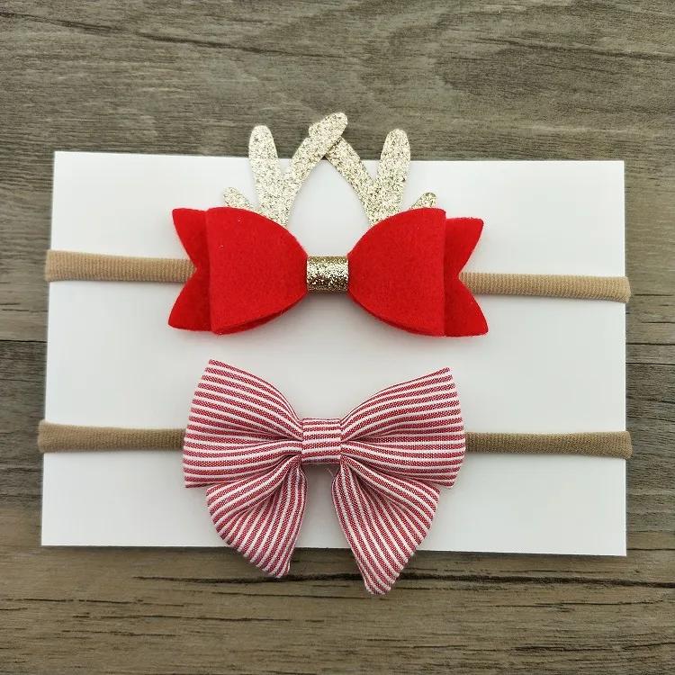 Pretty Festival Christmas Bows Hair Girl Hairband Wholesale Baby
