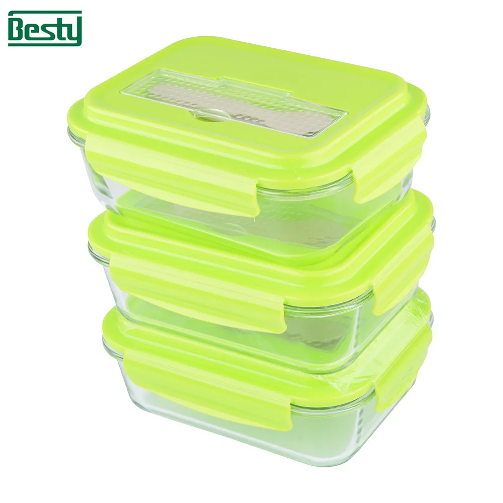 Borosilicate Glass Kitchen Box Set Glass Food Storage Box/fock Spoon ...