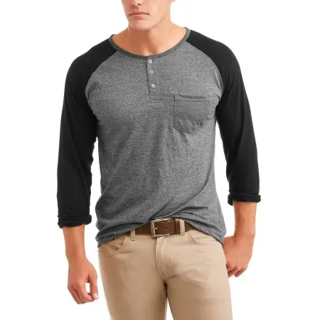 camiseta henley raglan