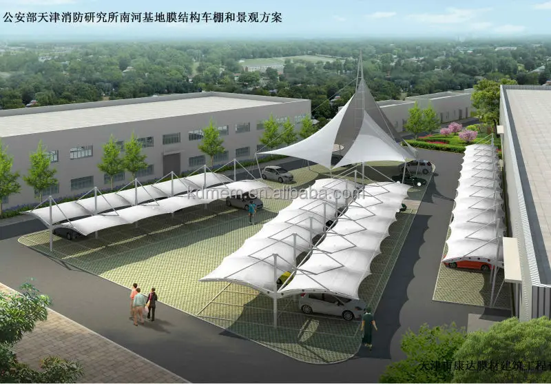Tensile Fabric Structure Car Parking square plaza 