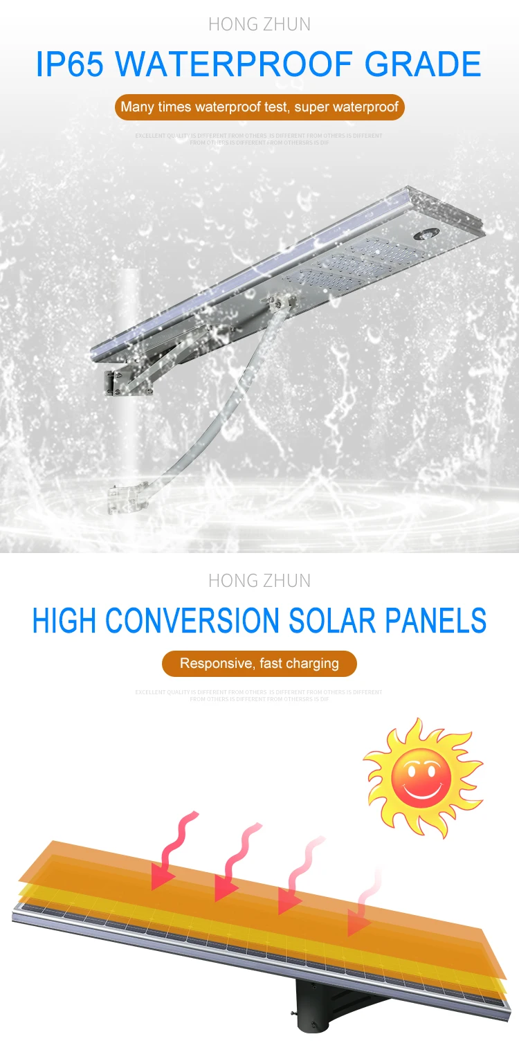 Ip65 waterproof outdoor Aluminium 30w 50w 60w 80w 100w all in one led solar street light