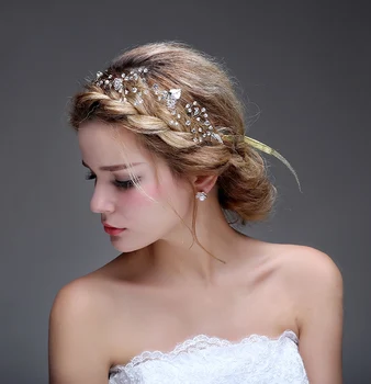 Charming Silver Handmade Headdress Wedding Headpiece Chain Crystal Charming Silver Handmade Headdress Wedding Headpiece Chain Crystal Pearl Bridal Hair Accessories