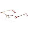 2019 Retail New Fashion Design Women Matte Rose Red Half Rim Metal Optical Frames