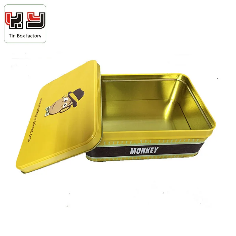 Custom Cookie Tin Can Caned Food Tin Packaging Metal Boxes Embossed