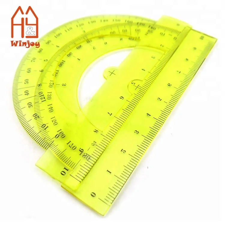 
WINJOY Plastic Protractor, 180 Degrees Protractor for Angle Measurement Student Math, Clear Color School Supplies 