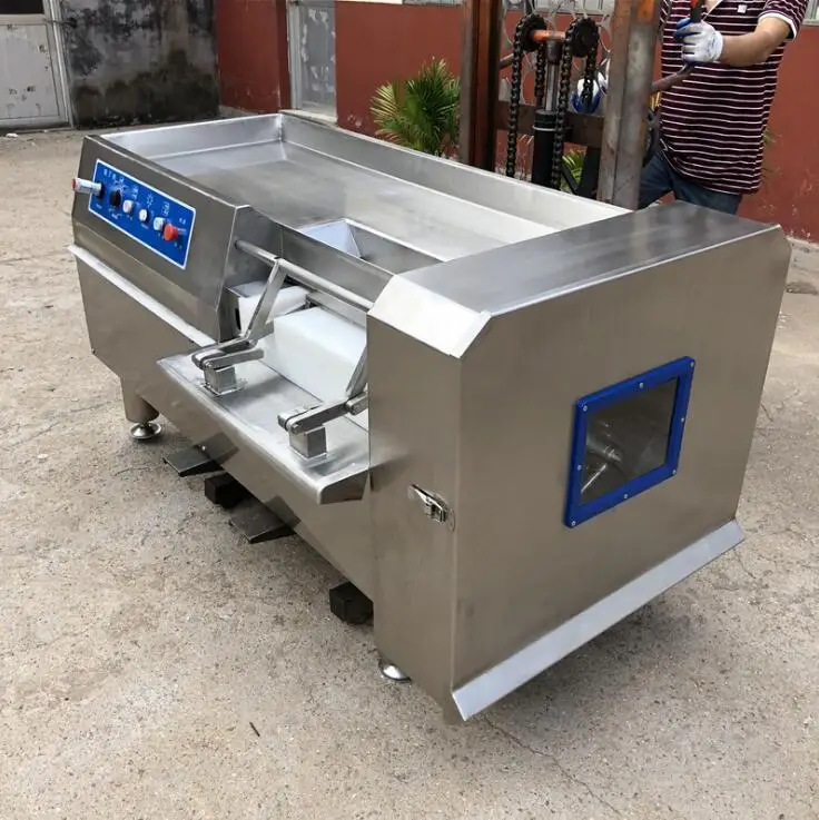 Electric Industrial Beef Dicer / Diced Frozen Meat Cutting Machine