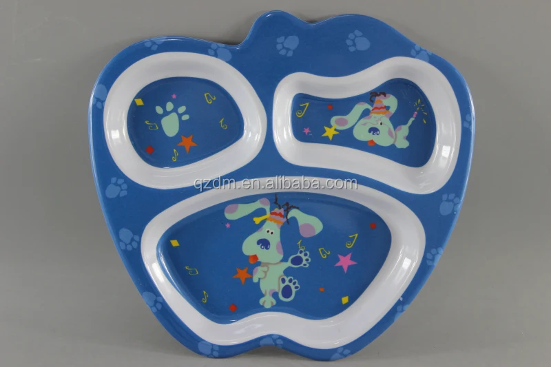 Apple Shape Melamine 3 Divide Dinner Plate For KISD