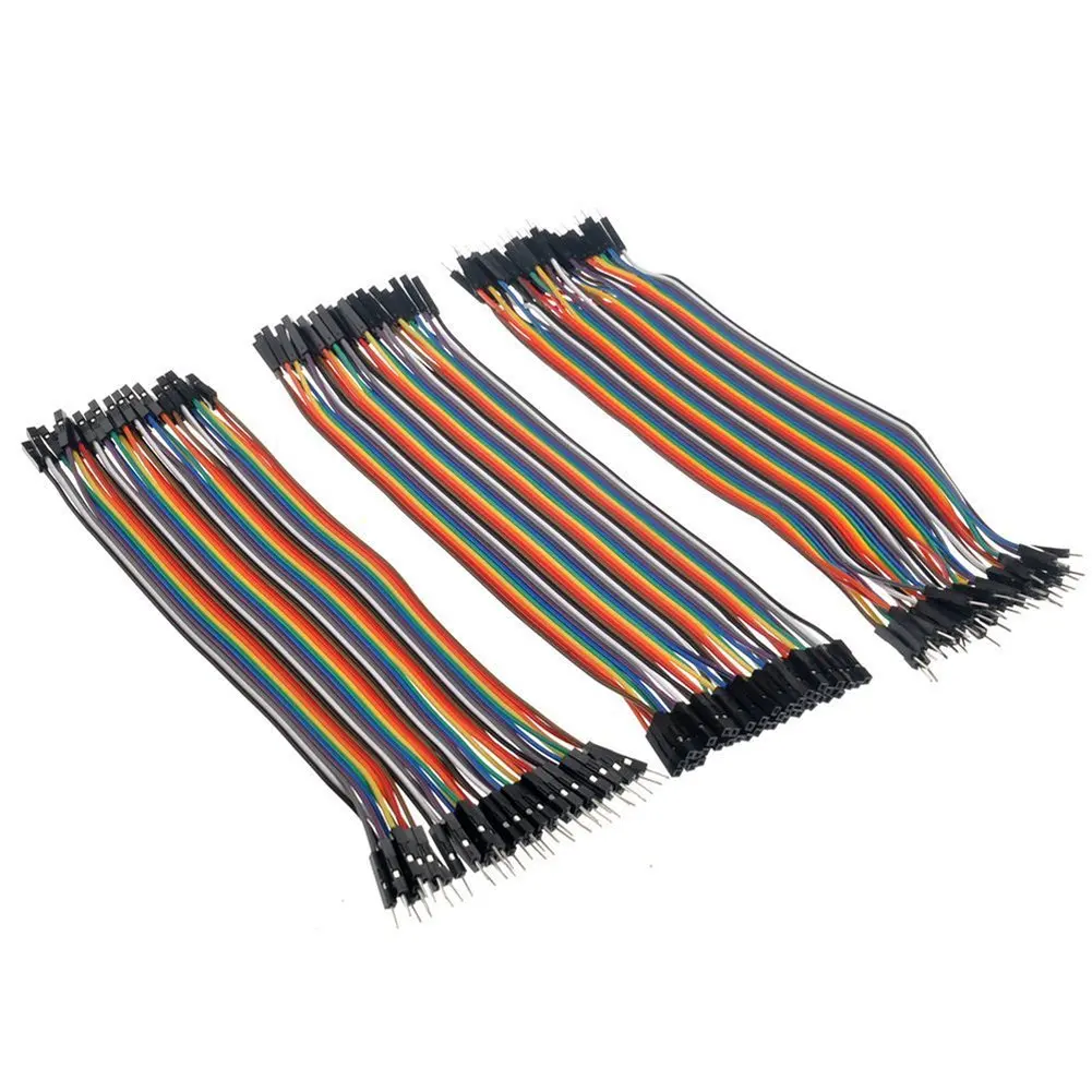 GeeBat 120pcs Multicolored Dupont Wire 20CM Rainbow Wire 40pin Male to Female, 40pin Male to Male, 40pin Female to Female Breadboard Jumper Wires Ribbon Cables Kit for arduino