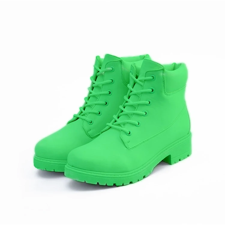 neon green work boots