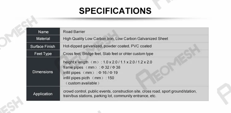 Made In Guangzhou Galvanized Finish Police used road barrier / road safety barrier for traffic / road barricade for sale
