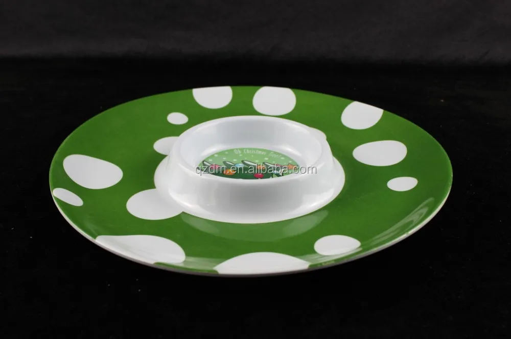 Round Melamine Chip And Dip Plate 12 Inch