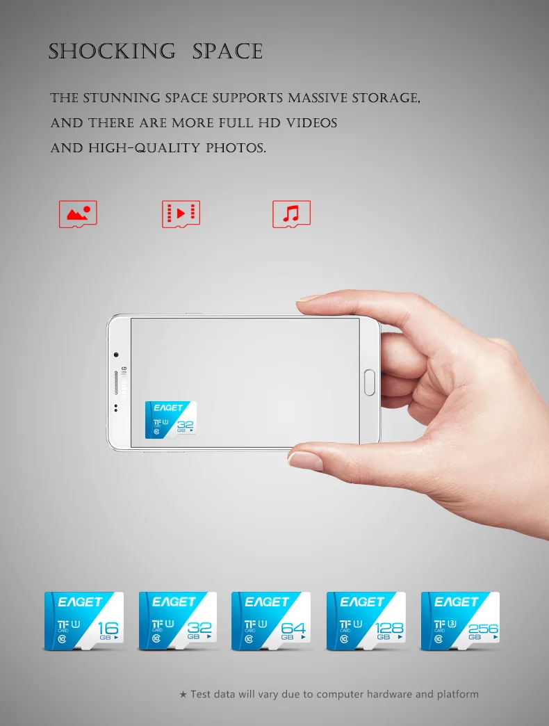 EAGET mini sd memory card 16gb/32gb/64gb/128gb/256gb class 10 tf card for Samsung android mobile phone case tablet sd card - ANKUX.COM